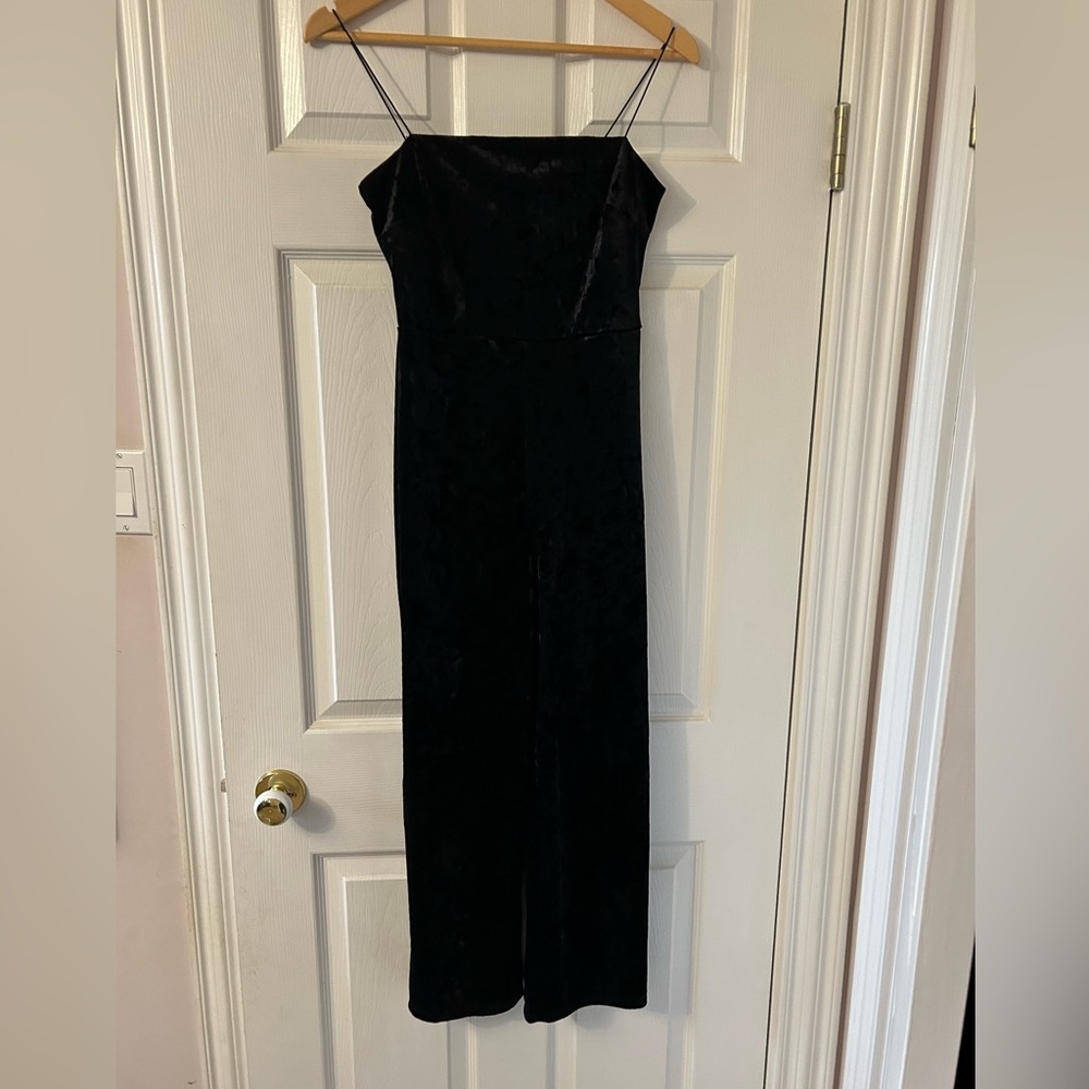 Dynamite Velour Straight Leg Jumpsuit